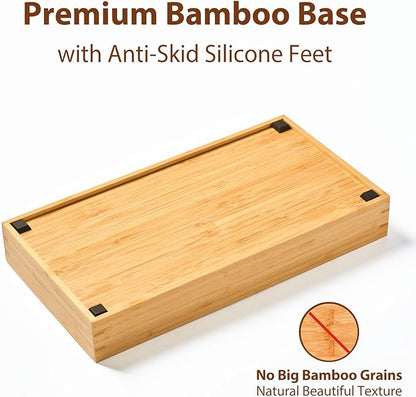 Umilife Bamboo Kitchen Drawer Organizer, 8 Inch Silverware Utensils Tray Holder for Small Drawer, Wood Caddy for Flatware Cutlery Knives - Image 4