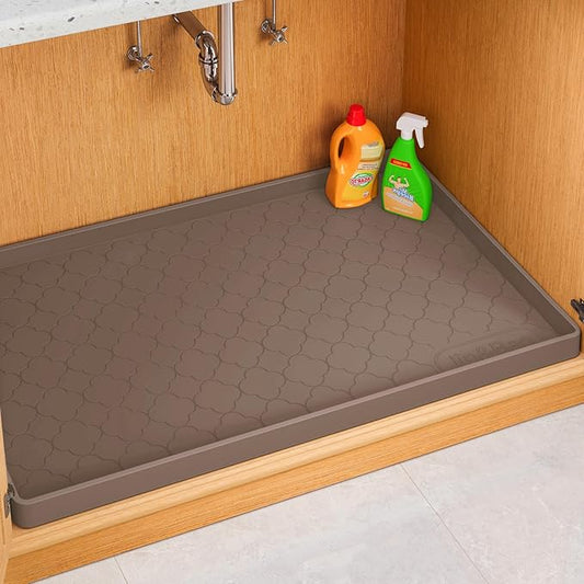 Jin&Bao Waterproof Under Sink Mat 34" x 22", Thick Silicone Mat Cabinet Protector for Kitchen and Bathroom, Shelf Liner, Home Organizer and Storage, Multipurpose Tray for Gadgets and Essentials by Jin%26Bao