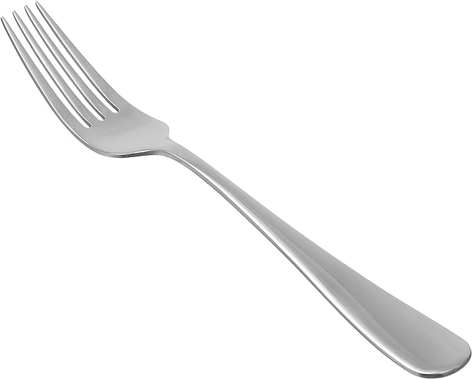 Amazon Basics Stainless Steel Dinner Forks with Round Edge, 10 Pack of 12, 120 count total, Silver by AmazonBasics