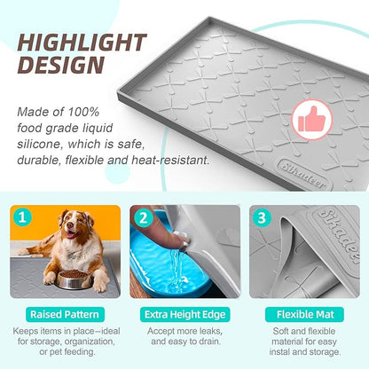 SIKADEER 25" x 22" Under Sink Mat Waterproof, Silicone Mat Kitchen Drawer Shelf and Cabinet Liner, Sink Protector for Kitchen Organizers and Storage, Boot Tray Pet Food Mats - Image 4