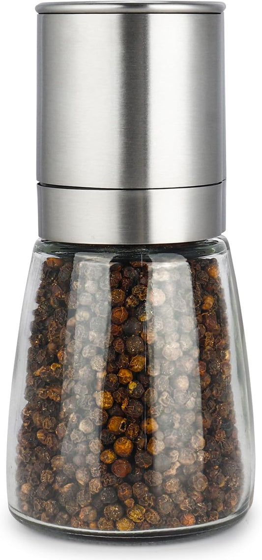 Gulex® Pepper Grinder Pepper Mill, Salt Grinder Refillable,(Single Package) Adjustable Coarseness Black Pepper Grinder, Stainless Steel Sea Salt Shaker with Ceramic Rotor (1 pack) (1 Pack Model 2) by Gulex