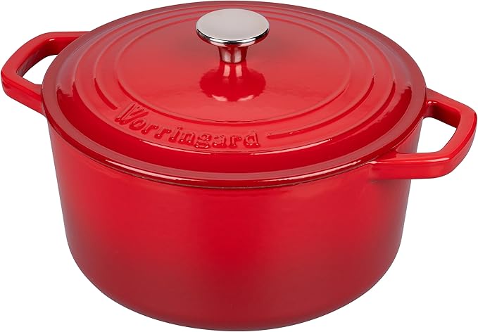 VORRINGARD Enameled Cast Iron Dutch Oven Pot with Lid, for Bread Baking, Round Bread Oven- include Sourdough Bread Baking Supplies Set, 6QT, Red - Image 7