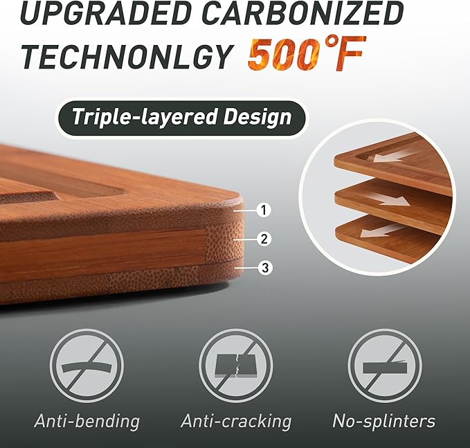 Bamboo Cutting Board Set Non Slip Feet with Holder Over Sink Best Grandpa Grandfather Elder Men Father Day Grandparents Great Papaw Peepaw Pawpaw Granddad Happy Birthday Christmas Unique Cool Gifts - Image 3