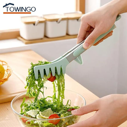 Kitchen Tongs for Cooking, 9 Inch Small Silicone Tongs, Food Grade Mini Serving Tongs with Silicone Tips, Set of 3, Green - Image 6