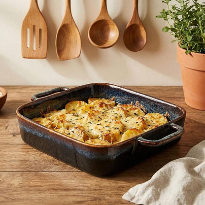 9" x 9" Porcelain Square Casserole Dishes - Baking Dish for Oven, 1.8 QT Ceramic Lasagna Pans, Oven Safe Bakeware for Kitchen Cooking, Cake, Banquet and Dinner
