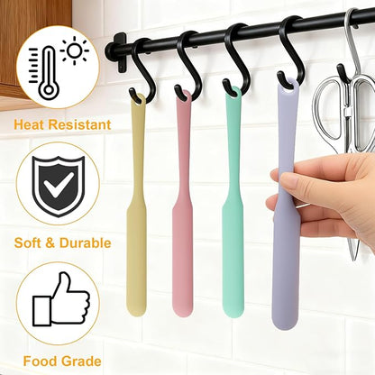 Silicone Chocolate Melting Cup Set with 6 Silicone Measuring Cups (250ml & 350ml & 600ml &1000ml) and 4PCS Heat-Resistant Jar Spatulas, Non-Stick Baking Tools for DIY Chocolate, Butter & Cream Mixing