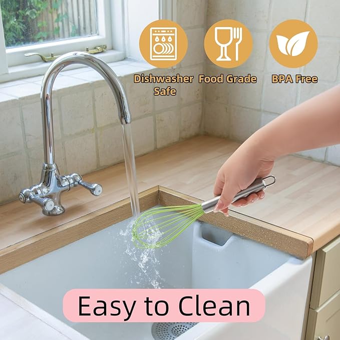 Cididu Set of 24 Silicone Whisk Bulk for Cooking, 10 In Wisking Tool Non Scratch, Flexible Rubber Whisks for Nonstick Pans, Kitchen Hand Whisk for Mother's Day Party Gifts, BPA Free Dishwasher Safe - Image 7