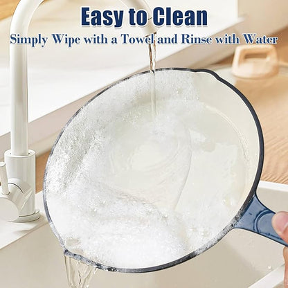 Hisencn Enameled Cast Iron Skillet Set - 3 Piece Ceramic Coated Fry Pan Set(8'',9.5'' 11''), PFAS/PTFE/PFOA Free, Oven & Induction Safe, Navy Blue Cookware for Gas/Electric Stovetop