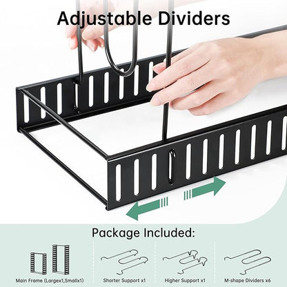ORDORA Pots and Pans Organizer under Cabinet, 8 Tier Pot Organizers Rack Expandable 11.65" to 19.02" Height with 3 DIY Methods, Adjustable Pan Organizer inside Cabinet Kitchen Storage Organization - Image 7