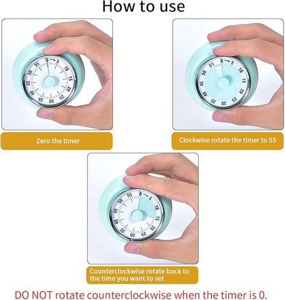 LAOPAO Kitchen Countdown Timer - Magnetic Mechanical Timer, No Battery Required