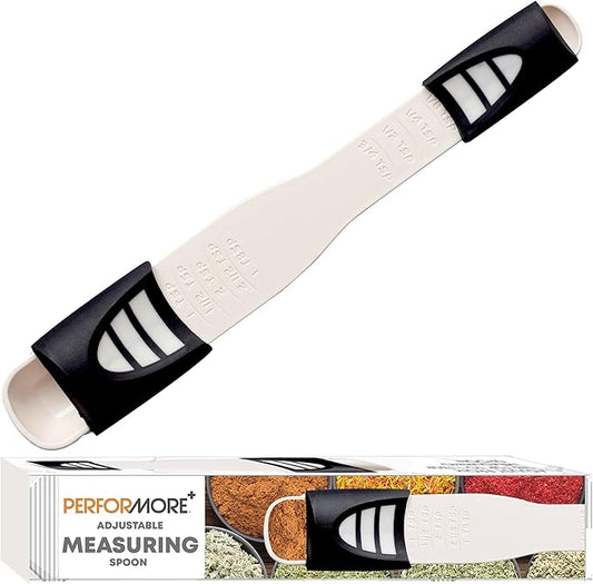 Performore Adjustable Measuring Spoon with Double End Adjustable Scale, 9 Stalls All in One Measuring Spoon, Wide Range of Measurements - Dry and Semi-Liquid Ingredients for Baking, Cooking by RingBinder