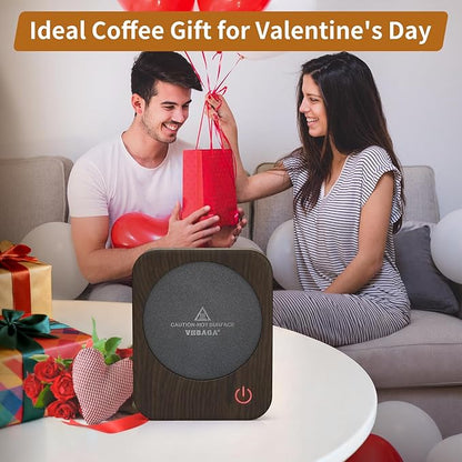 VOBAGA Coffee Mug Warmer for Desk with Auto Shut Off & 3-Temp Settings, Coffee Cup Warmer with Smart Safety Alert Home Office Accessory, Perfect for Coffee, Tea, Milk (Wood) - Image 6