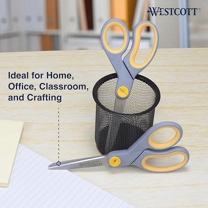 Westcott 8” Titanium Bonded Scissors with Adjustable Glide and Soft Handle, 2-Pack- Durable Multipurpose Scissors for Office, Home, and School Use, Sharp Precision Blades for Everyday Cutting - Image 11