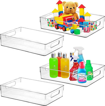 ShelfShaper Large Clear Plastic Storage Bins, Pantry Organizers and Storage Containers Fridge Organizer Bins for Organizing Home Kitchen Under Sink Bathroom Refrigerator Freezer Laundry Room - Image 6