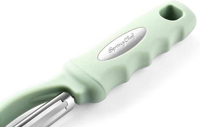 Spring Chef Premium Swivel Vegetable Peeler, Comfortable Handle and Ultra Sharp Stainless Steel Blades - Perfect Kitchen Peeler For Veggie, Fruit, Potato, Carrot, Apple - Pistachio - Image 9