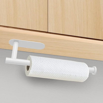 DEKAVA Under Cabinet Wall Mount Paper Towel Holder, Self-Adhesive Bar, Stainless Steel 13 inch (White, 1) - Image 2