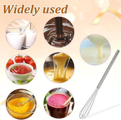 2 Pcs Mini Whisks Set, Stainless Steel Whisk Tiny Egg Whisk, Espresso Matcha Whisks Set Kitchen Baking Supplies For Cooking Steel Wire Gilded Kitchenware Multipurpose Cooking Supplies