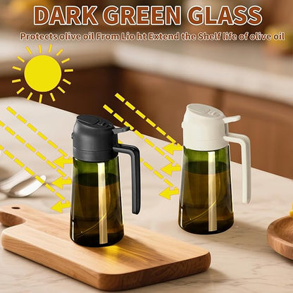 SWEET VIEW 2PCS Olive Oil Dispenser and Oil Sprayer – 16oz/470ml Glass Light-Proof Oil Pourer for Kitchen Air Fryer, Cooking, Salad, and BBQ, with Stickers - Image 8