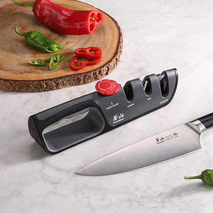 Cangshan 1026108 3-Stage Adjustable 14-24 Degree Professional Knife + Scissor Sharpener Black - Image 5