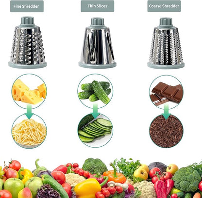 Cheese Grater with Handle, Multifunctional Manual Rotary Cheese Grater - Cheese Shredder Easily Chop Carrots, Potatoes, Vegetables and Fruits and Easy to Clean(blue) - Image 3