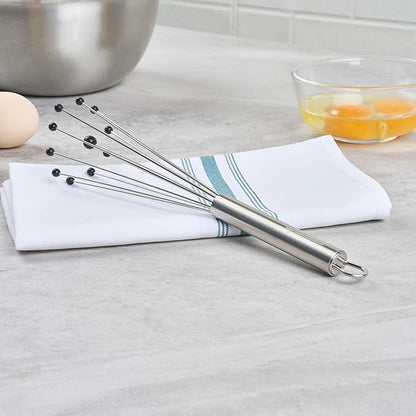 Restaurantware 10.5 in Stainless Steel Ball Whisk with Silicone Tips - German Standard Sauce & Gravy Whisk, Non-Scratch, Dishwasher Safe - Non-Stick Safe Silicone Ball Whisk for Baking - Image 6