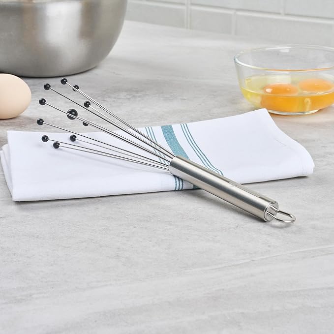 Restaurantware 10.5 in Stainless Steel Ball Whisk with Silicone Tips - 24 Pack - German Standard Sauce & Gravy Whisk, Non-Scratch, Dishwasher Safe - Non-Stick Silicone Ball Whisk for Baking - Image 6