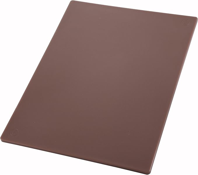 Winco Heavy-Duty Plastic Cutting Board, 12" x 18" x 1/2", Brown by Winco