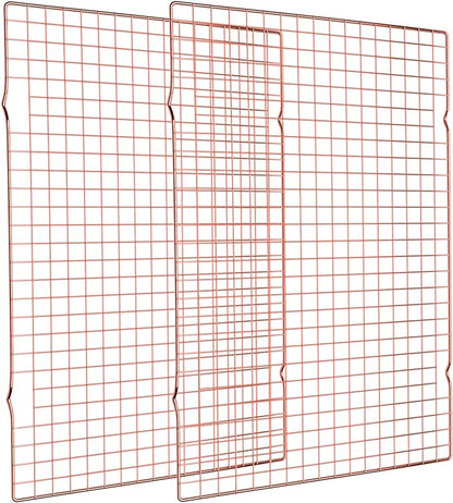 Briout Cooling Rack for Baking, 2-Pack 16x10 Inches Baking Rack, Thick Wire Cookie Rack for Cooking, Roasting, Grilling, Drying, Oven Safe, Fits Half Sheet Pan, Rose Gold by Briout