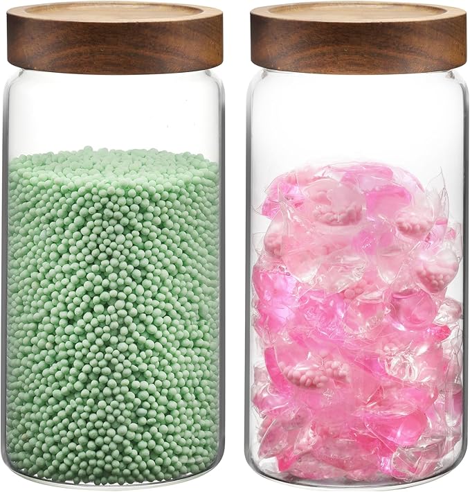 Glass Jar with Screw Top Lid 37oz Borosilicate Glass Spice Jars Seasoning Containers Kitchen Glass Food Storage Canisters for Pantry Liquid Tea Bath Salts Fermenting - Image 5