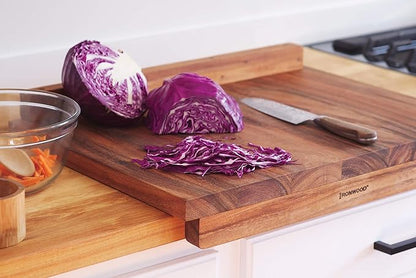 Ironwood Gourmet Double-Sided Countertop Lyon Pastry/Cutting Board With Gravy Groove, Acacia Wood 17.25 x 24 x 1.25 inches - Image 4