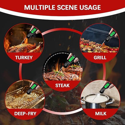 Meat Thermometer Digital，IP67 Waterproof Cooking Thermometer with Backlight, Calibration & Hold Function，Food Thermometer for Cooking,Outdoor Grilling - Image 4