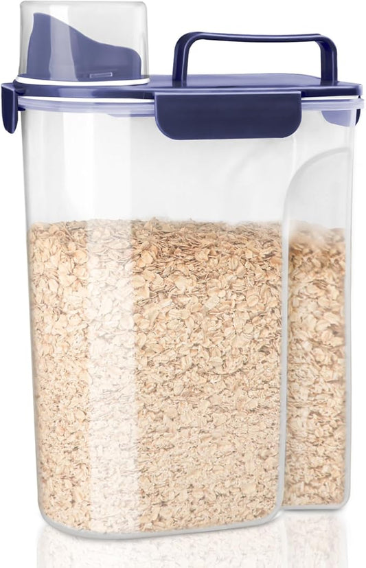 Komzon Rice Container, Airtight Rice Storage Container 10lb, Cereal Containers Storage, BPA Free Food Dispenser with Pouring Spout Handle for Flour Pasta Grain, Pet Dog Cat Bird Food Storage Container