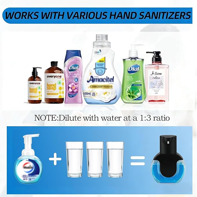 2Pack Automatic Soap Dispenser Touchless, Rechargeable Foaming Soap Dispenser,15oz/420ml Smart Hand Soap Dispensers,4-Level Adjustable,Wall Mount for Bathroom Kitchen Dish Soap,Hands-Free,Black - Image 3