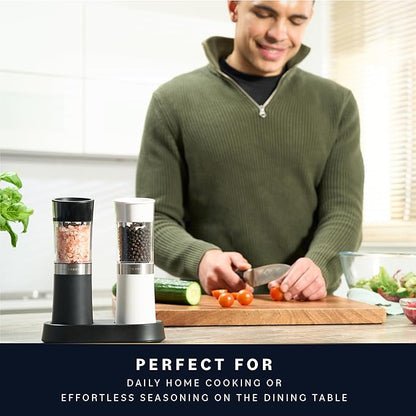 Home Hero Electric Salt and Pepper Grinder Set - Automatic Salt and Pepper Grinder Set Rechargeable. Electronic Salt and Pepper Shakers with LED Light, Gravity Electric Pepper & Salt Grinder, Set of 2 - Image 7