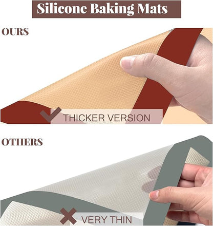 Silicone Baking Mat, 3 Pack Reusable Baking Mat, Non-Stick, Food Safe Silicone Mats for Baking, Oven Baking Sheet for Making Cookies, Macaroons, Bread - Image 7