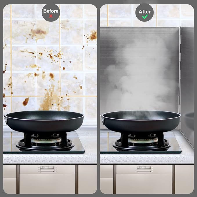 3 Sided Splatter Guard, Anti Splatter Shield Stainless Steel Oil Splatter Guard for Stove Top, Foldable Grease Splatter Screen - Image 7