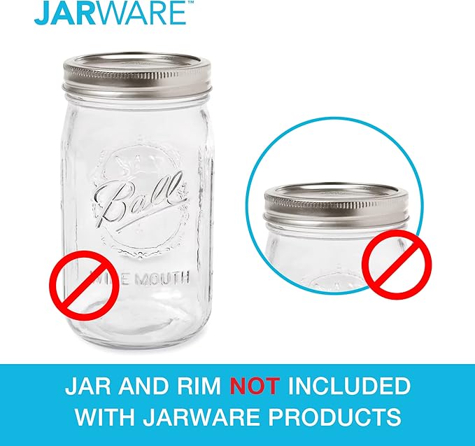 Jarware Stainless Steel Oil Cruet Lid, Wide Mouth Mason Jar Pour Spout Lid