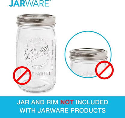 Jarware Stainless Steel Oil Cruet Lid, Wide Mouth Mason Jar Pour Spout Lid