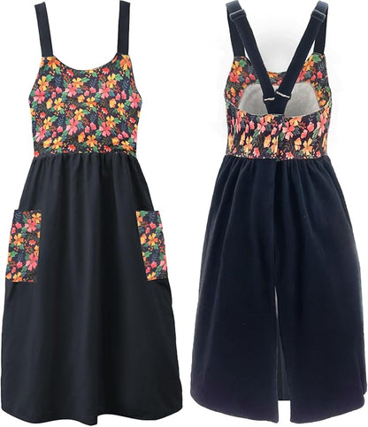 Uaussi Cotton Linen Apron Cross Back Work Apron for Women with Pockets Pinafore Dress X Cross Halter Apron for Chef Gardening by Uaussi