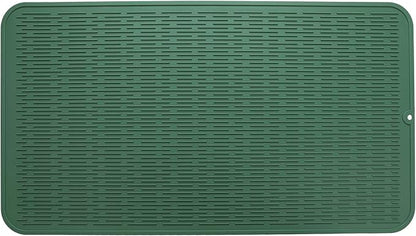 MicoYang Silicone Dish Drying Mat for Multiple Usage,Easy clean,Eco-friendly,Heat-resistant Silicone Mat for Kitchen Counter or Sink,Refrigerator or Drawer Liner Green 4XL 32 inches x 18 inches by MicoYang