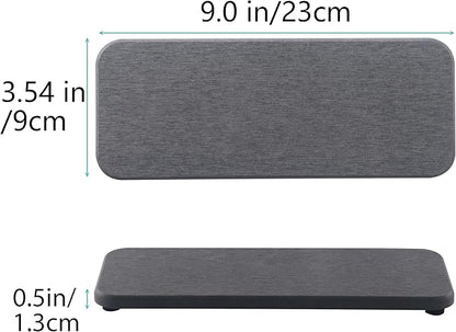 NiuYichee 2 Pcs Water Absorbing Stone Trays, Kitchen/Bathroom Sink Soap Dish, Diatomite Tray Used for Hand Soap & Cosmetic Bottles in The Modern Home, 3.54" W x 9" L, Dark Gray