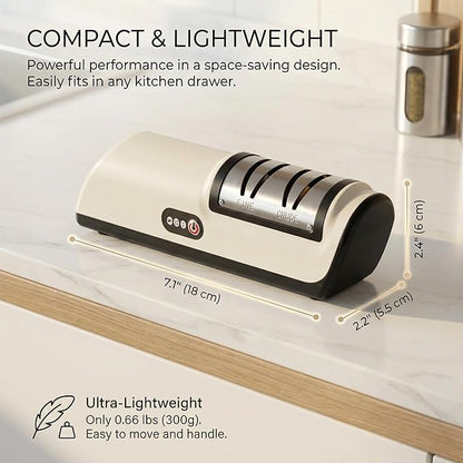 Professional Kitchen Knife Sharpener, Cordless Electric 2-Stage Precision System (Fine & Ultra-Fine), USB Rechargeable Tool-Grade Design for Kitchen Knives & Scissors, Quiet, Safe to Use - Image 2