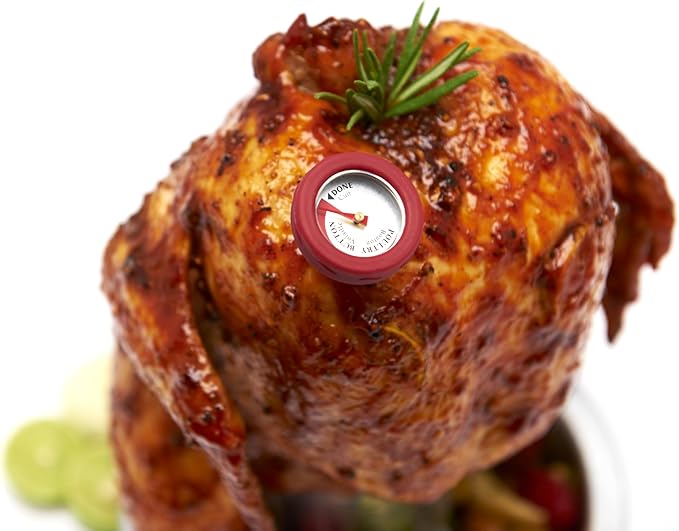 GrillPro 11381 4-Piece Min Meat Thermometers with Bezel , Black