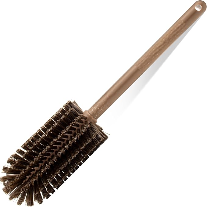 SPARTA Large Water Bottle Brush Ideal for Wide-Mouth Jars, Bottles and Tumblers, Dishwashing Tool with Handle for Home and Commercial Kitchens, Plastic, 16 Inches, Brown (Pack of 4)