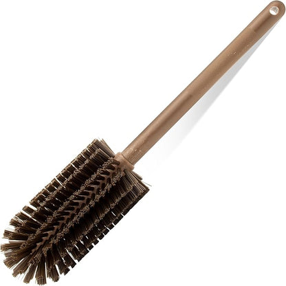 SPARTA Large Water Bottle Brush Ideal for Wide-Mouth Jars, Bottles and Tumblers, Dishwashing Tool with Handle for Home and Commercial Kitchens, Plastic, 16 Inches, Brown (Pack of 4)