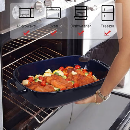 4.5 Quart Ceramic Baking Dish,Serving Bakeware for Casserole,Lasagna,Gratin,Broiling,Roasting,and Baking.Large Deep 14x10x3.11 inches Pan,Safe for Oven Microwave Refrigerator Disinfection Cabinet and - Image 4