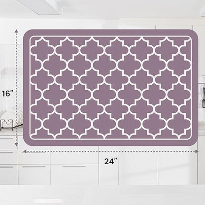 WISELIFE Dish Drying Mat Super Absorbent Drying Mat Large Dish Drying Mats for Kitchen Counter Easy Clean Dish Mat Kitchen Drying Mat16"x 24" Stylish Purple - Image 3