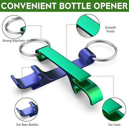 6 Pack Bottle Opener Keychain Set, Colorful Aluminum Alloy Beer Bottle Openers, Small Lightweight Keychain Opener for Beer, Soda & Can Opening, Pocket Bar Tool for Home, Camping & Parties - Image 2