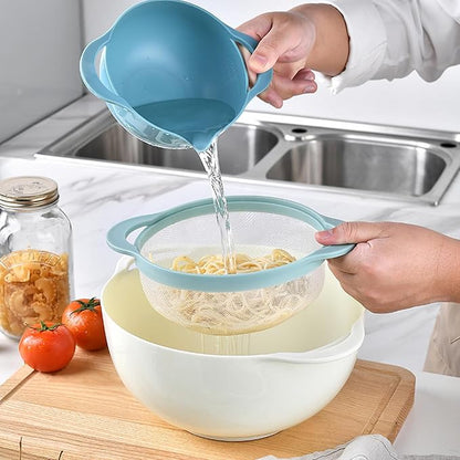 Plastic Mixing Bowls Set 8/10 PCS with Measuring Spoon, Colorful Serving Bowls for Kitchen, Ideal for Baking, Prepping, Nesting Bowls for Space Saving Storage (Pebble) - Image 3