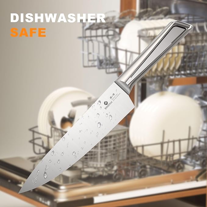 Knife Sets for Kitchen with Block imarku G14 Japanese Knife Set Stainless Steel Kitchen 14pcs, Built-in Sharpener, Sharp Knives with Non-slip Ergonomic Handle - Dishwasher Safe, Home Essential Gifts - Image 4
